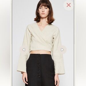 Never worn! Shaina Mote Alma top in size 0. 100% linen